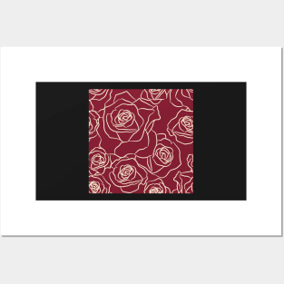 rose flower pattern Posters and Art